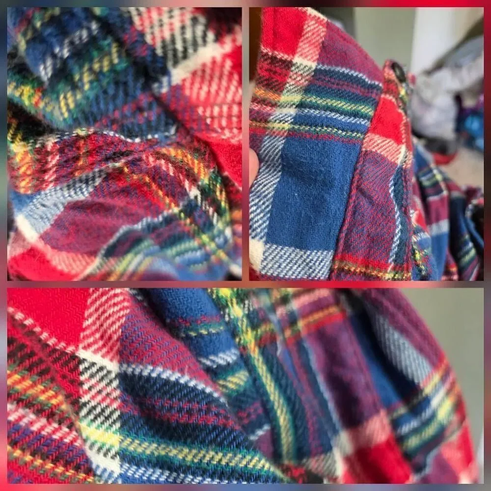 Polo Ralph Lauren Classic Button Up / Down Plaid Flannel Shirt Sz M